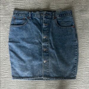 Levi Strauss Button-Front Denim Mini Skirt - Blue